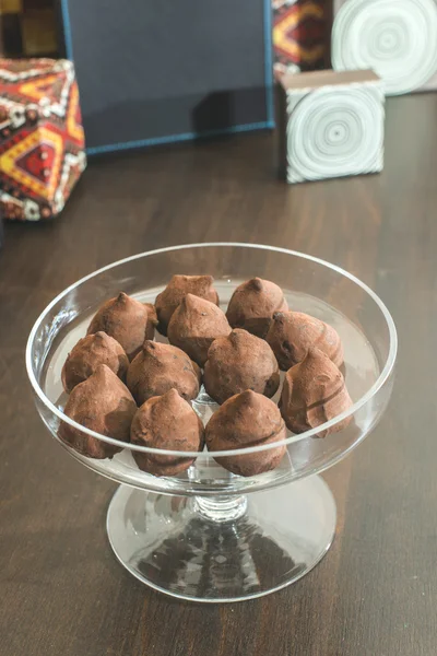 Çikolata lüks cam tabak — Stok fotoğraf