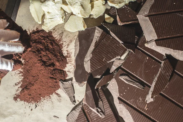 Kakao yağı ve çikolata — Stok fotoğraf