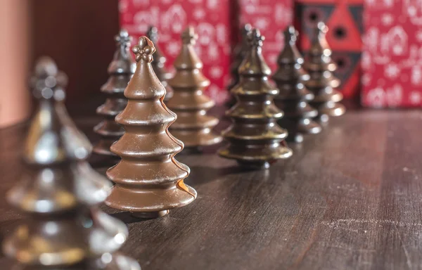 Čokoládové vánoční stromky — Stock fotografie