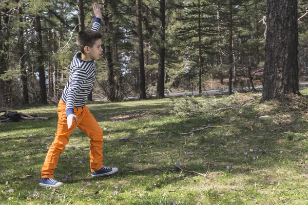 Jeux d'enfants en forêt — Photo