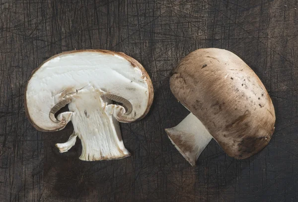 Sliced mushrooms on table — Stock Photo, Image