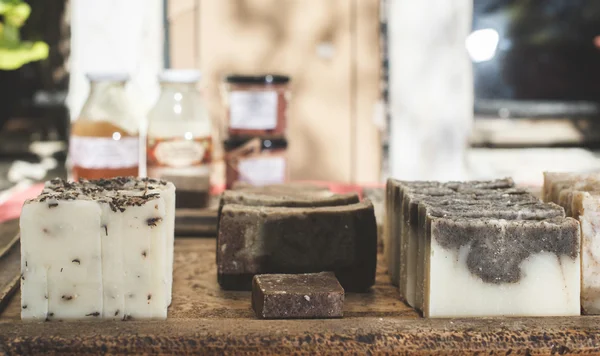 Handmade soap with herbs — Stock Photo, Image