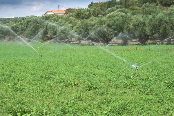 Sistemas de irrigação e céu — Fotografia de Stock