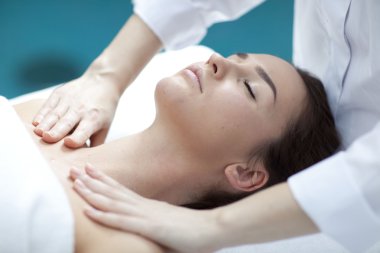 Woman makes massage clipart