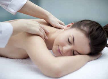 güzel bir kadın, spa masaj salonu