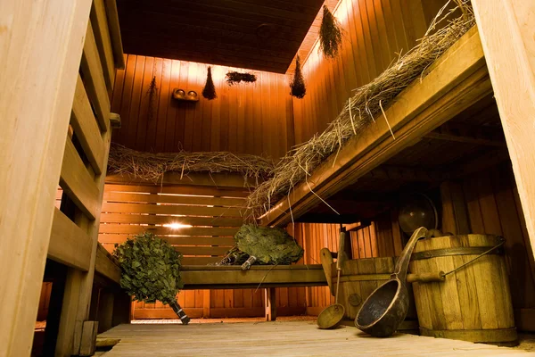 Традиционная русская деревянная баня — стоковое фото