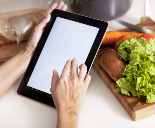 Cooking, technology and home concept — Stock Photo, Image