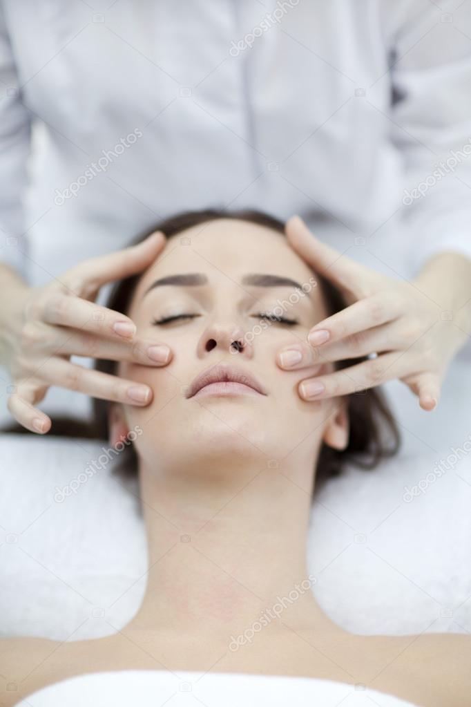 Woman making cosmetic procedures