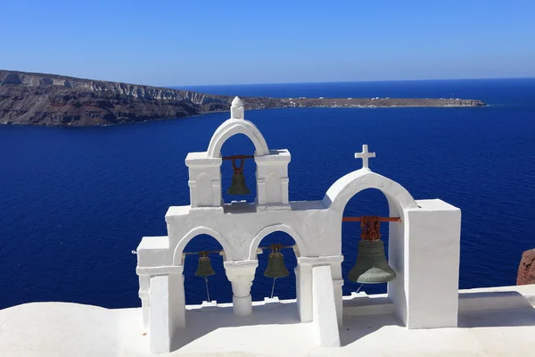 Branco-azul bonito Santorini — Fotografia de Stock