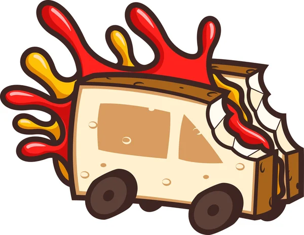凉的食物卡车 — 图库矢量图片
