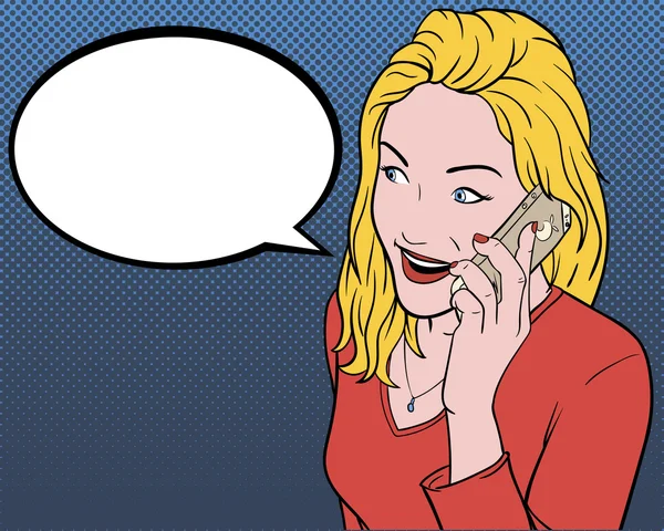 Modern Girl Talking On The Phone — Stock Vector