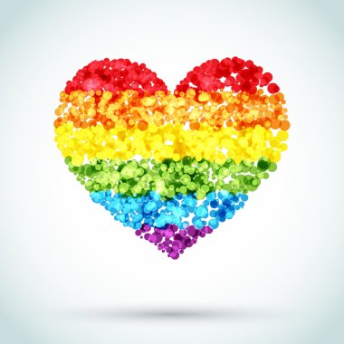 Gökkuşağı düğmesini kalp Lgbt arka plan