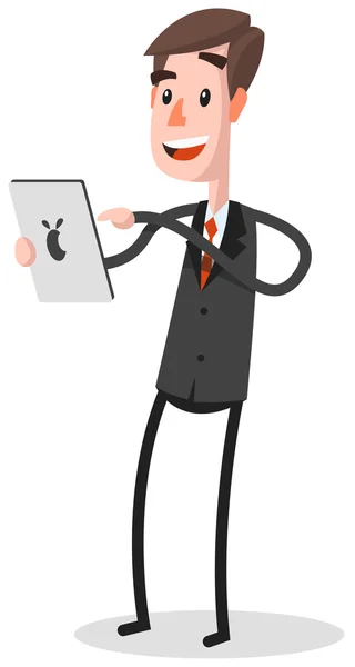 Businessman With Tablet — Stock Vector