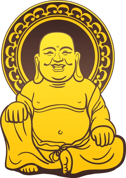 Thai buddha goldene Statue — Stockvektor