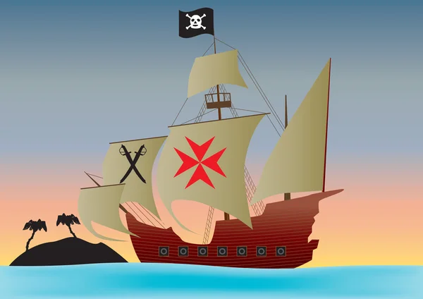 Piratenschip — Stockvector