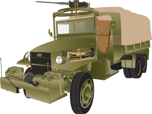 Un camion militar cu zece roți — Vector de stoc