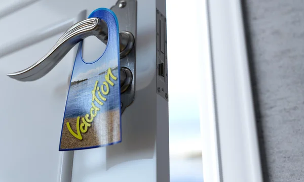 Puerta abierta al fondo del concepto de vacaciones de playa —  Fotos de Stock