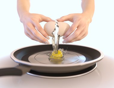 crack egg and woman hands concept isolate composition