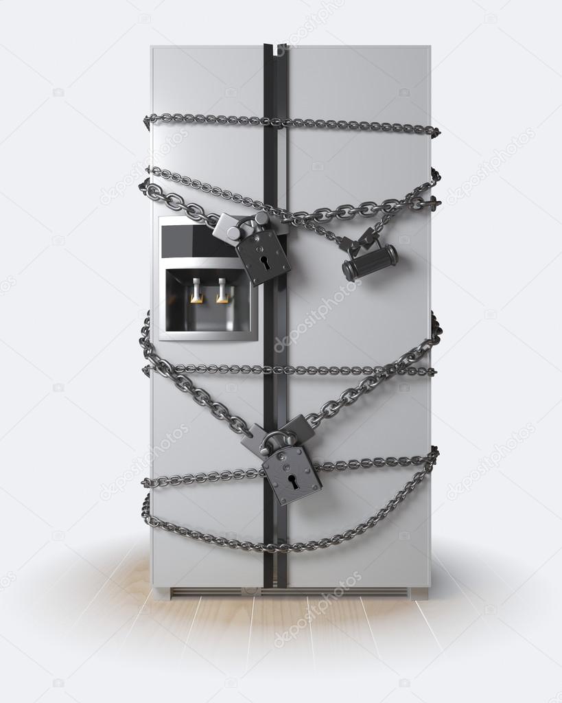 Ilustrar Duque Personal Refrigerador candado fotos de stock, imágenes de Refrigerador candado sin  royalties | Depositphotos