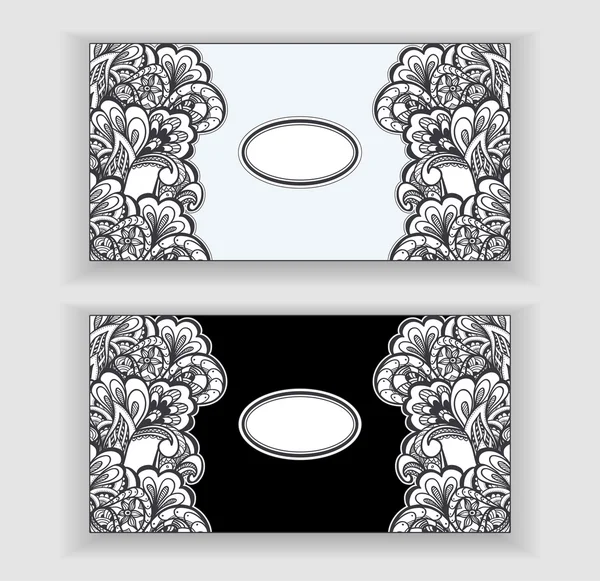 Zen-doodle lub Zen plątanina banery lub etykiety lub ramki — Wektor stockowy