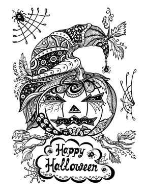 Zen-dolaştırmak tarzı üzerine beyaz siyah şapkalı kabak