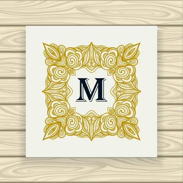 Декоративная орнаментальная рамка золото черное на белом — стоковый вектор