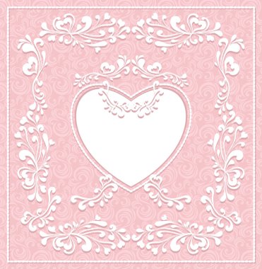 Vintage çerçeve ile seamless modeli üzerinde kalp