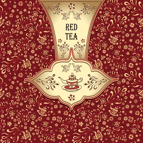 Hintergrund mit nahtlosem Muster im Doodle-Stil für Tee — Stockvektor