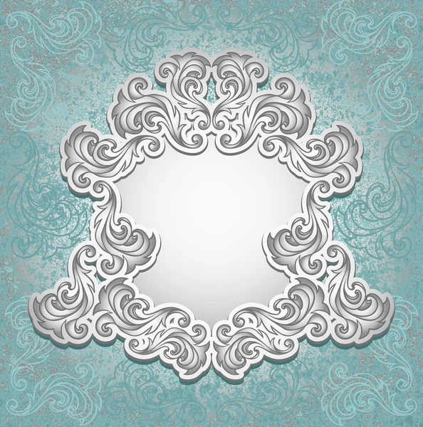 Vintage frame in zilver blauw — Stockvector