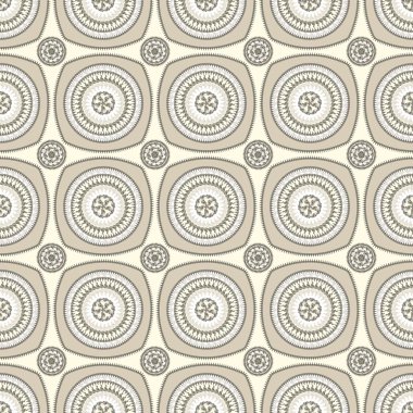 Bej daire süsleme ile Seamless Modeli