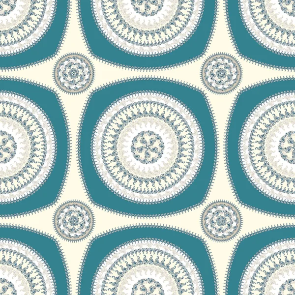 Seamless pattern with circle ornament  in blue — Stock Photo, Image