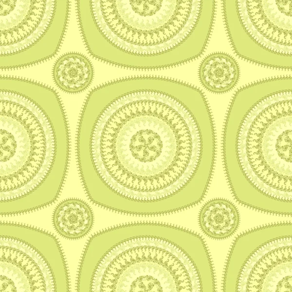 Patrón sin costura con adorno de círculo en verde —  Fotos de Stock