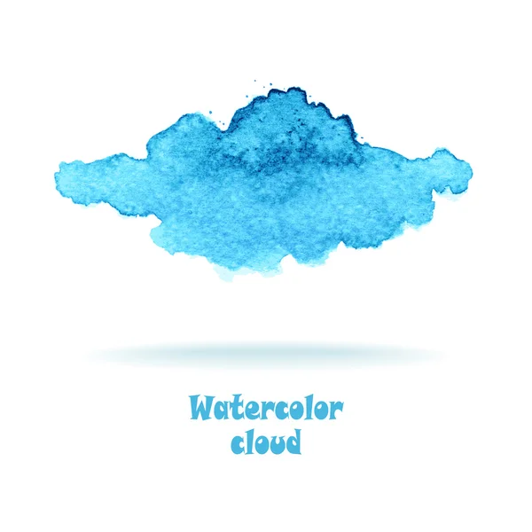 Aquarel wolk in blauwe kleuren — Stockvector