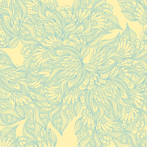 Patrón sin costuras con flores de garabato en amarillo — Archivo Imágenes Vectoriales