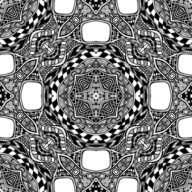 Soyut süs siyah beyaz dan seamless modeli