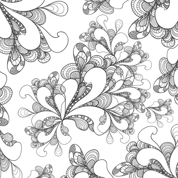 Abstract doodle style background on white for advertising something or for template or for coloring page or for relax coloring book — Stok Vektör