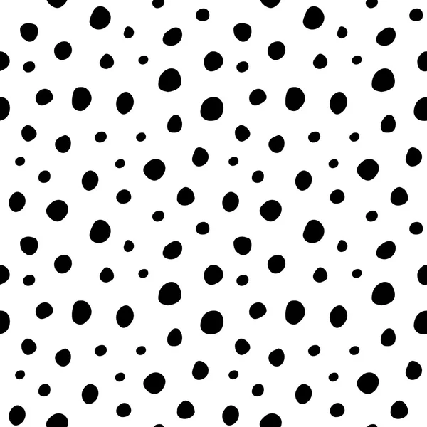 Seamless hand drawn pattern with polka dots — Stock Vector