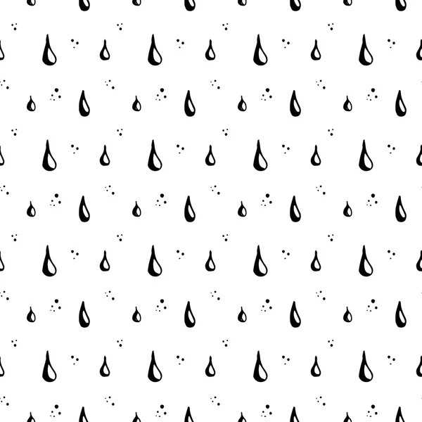 无缝的手绘制的模式带雨点 — 图库矢量图片