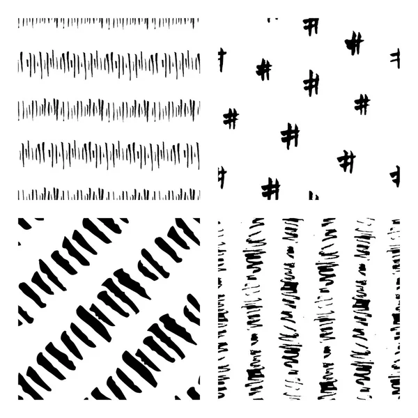Padrões de tinta desenhada à mão sem costura —  Vetores de Stock