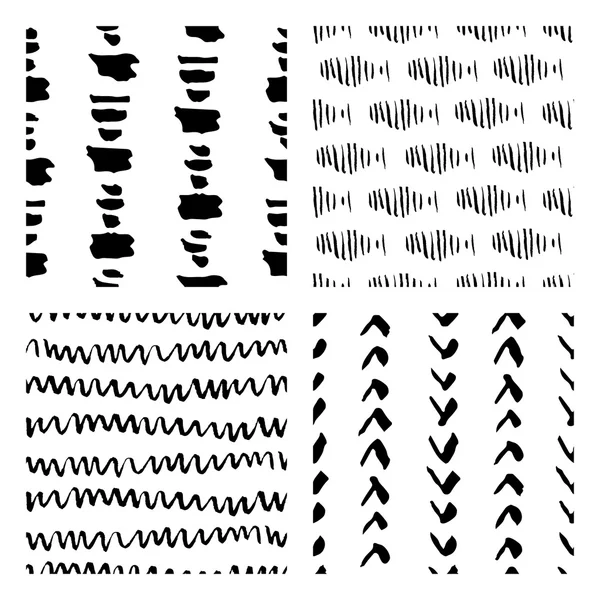 Patrones de tinta dibujada a mano sin costura — Vector de stock