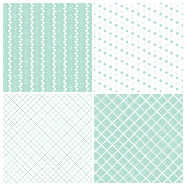 Geometric seamless patterns, mint — Stock Vector