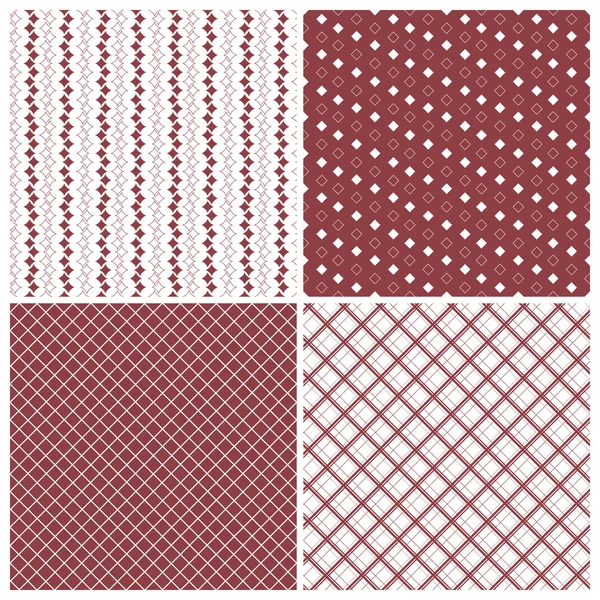 Geometric seamless patterns, red — Stock Vector