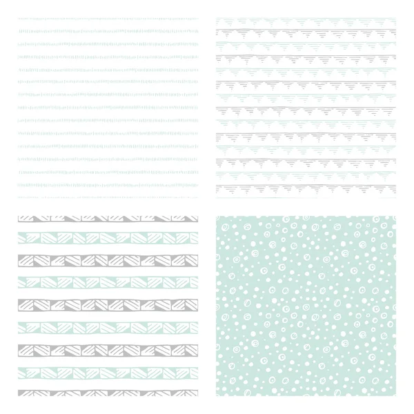 Hand drawn seamless patterns — Stock Vector