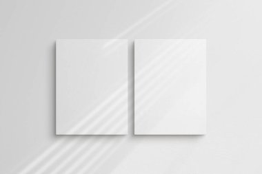 Tuvalin modeli 3: 4. İki tuval seti. Galeri duvarı maketi, iki tuval seti. Temiz, modern, minimalist, parlak. Portre. Dikey. Gölge Örtüsü.