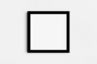 Çerçeve modeli 1: 1 kare. Tek bir kalın siyah çerçeve modeli. Temiz, modern, minimalist, parlak. Passepartout paspas açılışıyla kare çerçeve modeli.