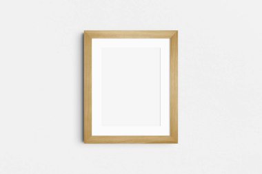 Çerçeve modeli 4: 5. Tek meşe ağacı çerçeve modeli. Temiz, modern, minimalist, parlak. Portre. Dikey. Passepartout / mat açılışı 3: 4 çerçeve oranı.