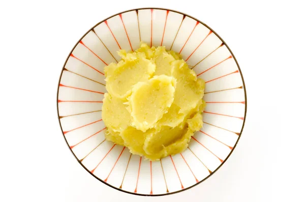 Mashed Cooked Sweet Potatoes Bowl White Background — Stock Photo, Image