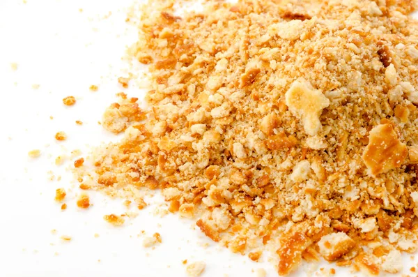 Crushed Cracker White Background — Stock Photo, Image