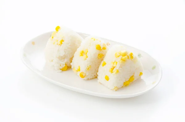 Cozinha Japonesa Bola Arroz Milho Onigiri — Fotografia de Stock