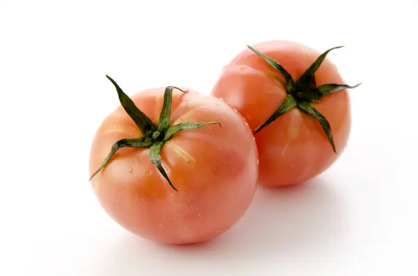 Rijp Rode Tomaat Witte Achtergrond — Stockfoto